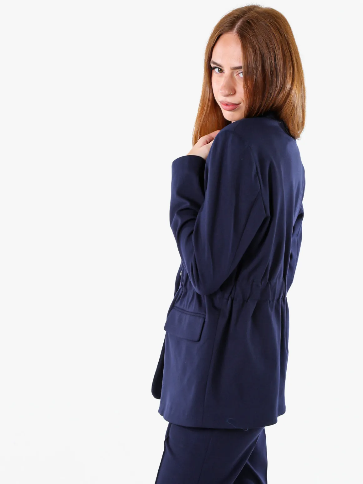 Fast Fashion Completo elegante da donna con blazer e pantaloni con finale a zampa - blu