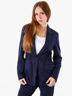 Fast Fashion Completo elegante da donna con blazer e pantaloni con finale a zampa - blu