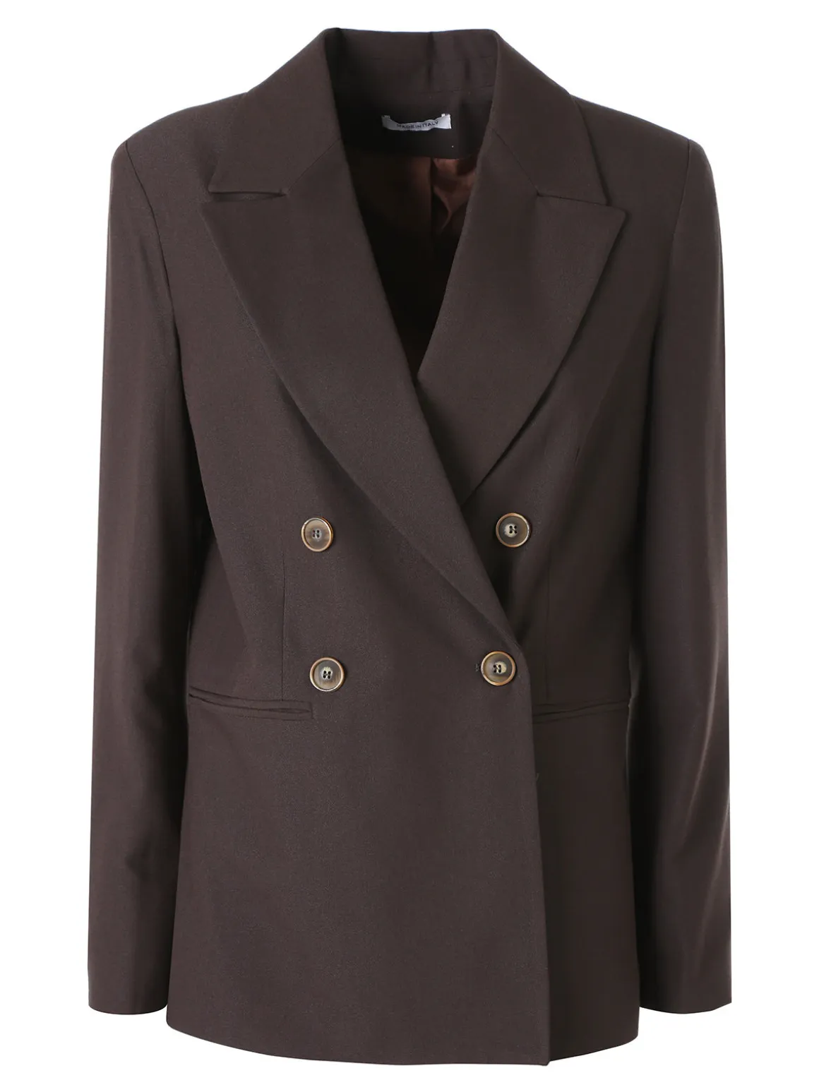 Fast Fashion Completo elegante da donna con blazer a doppiopetto e pantaloni a gamba dritta - moro