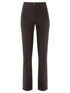 Fast Fashion Completo elegante da donna con blazer a doppiopetto e pantaloni a gamba dritta - moro