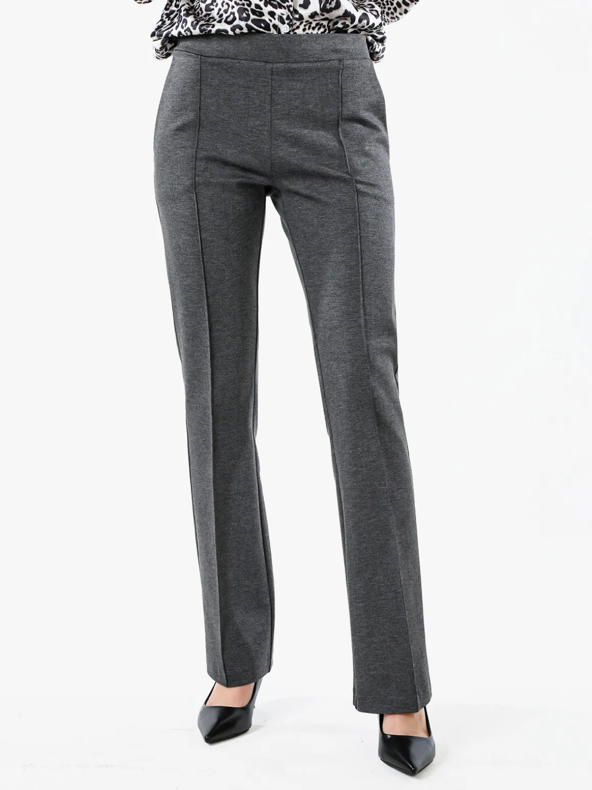 Fast Fashion Completo elegante da donna con blazer e pantaloni con finale a zampa - grigio