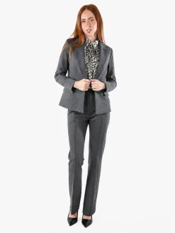 Fast Fashion Completo elegante da donna con blazer e pantaloni con finale a zampa - grigio
