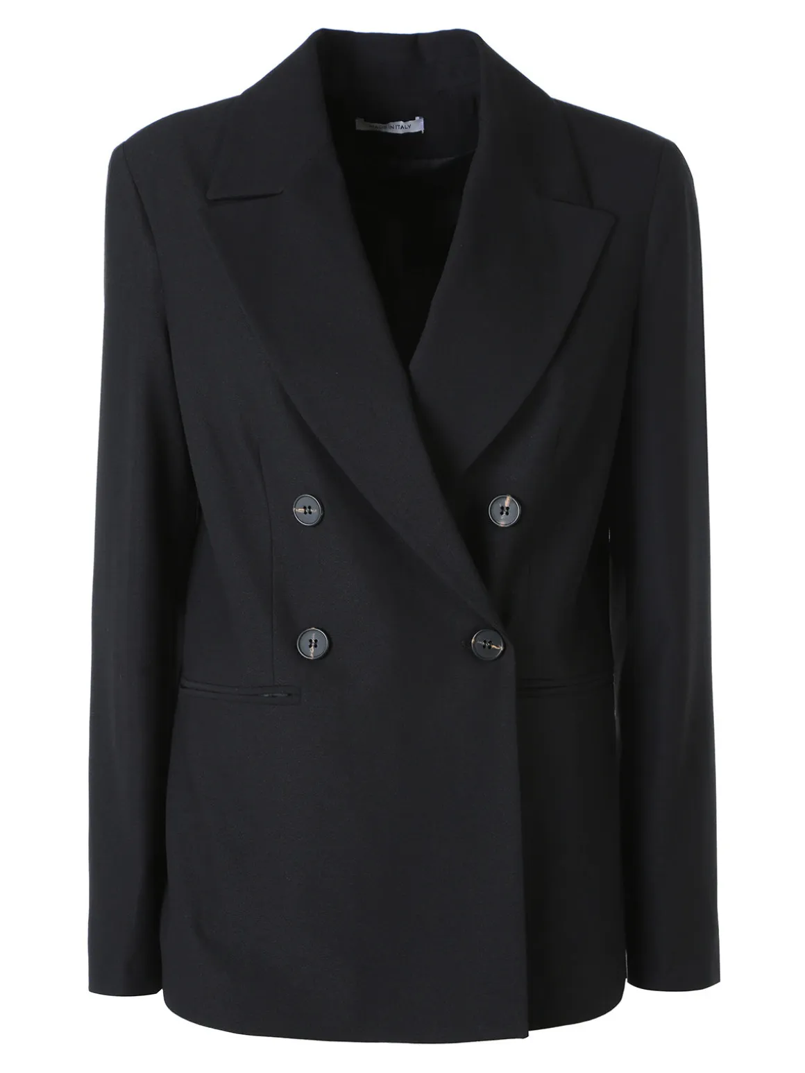 Fast Fashion Completo elegante da donna con blazer a doppiopetto e pantaloni a gamba dritta - nero