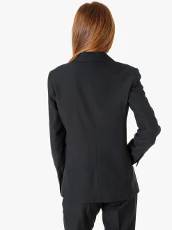 Fast Fashion Completo elegante da donna con blazer a doppiopetto e pantaloni a gamba dritta - nero
