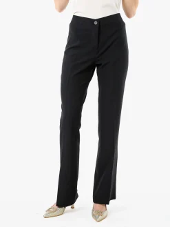 Fast Fashion Completo elegante da donna con blazer a doppiopetto e pantaloni a gamba dritta - nero