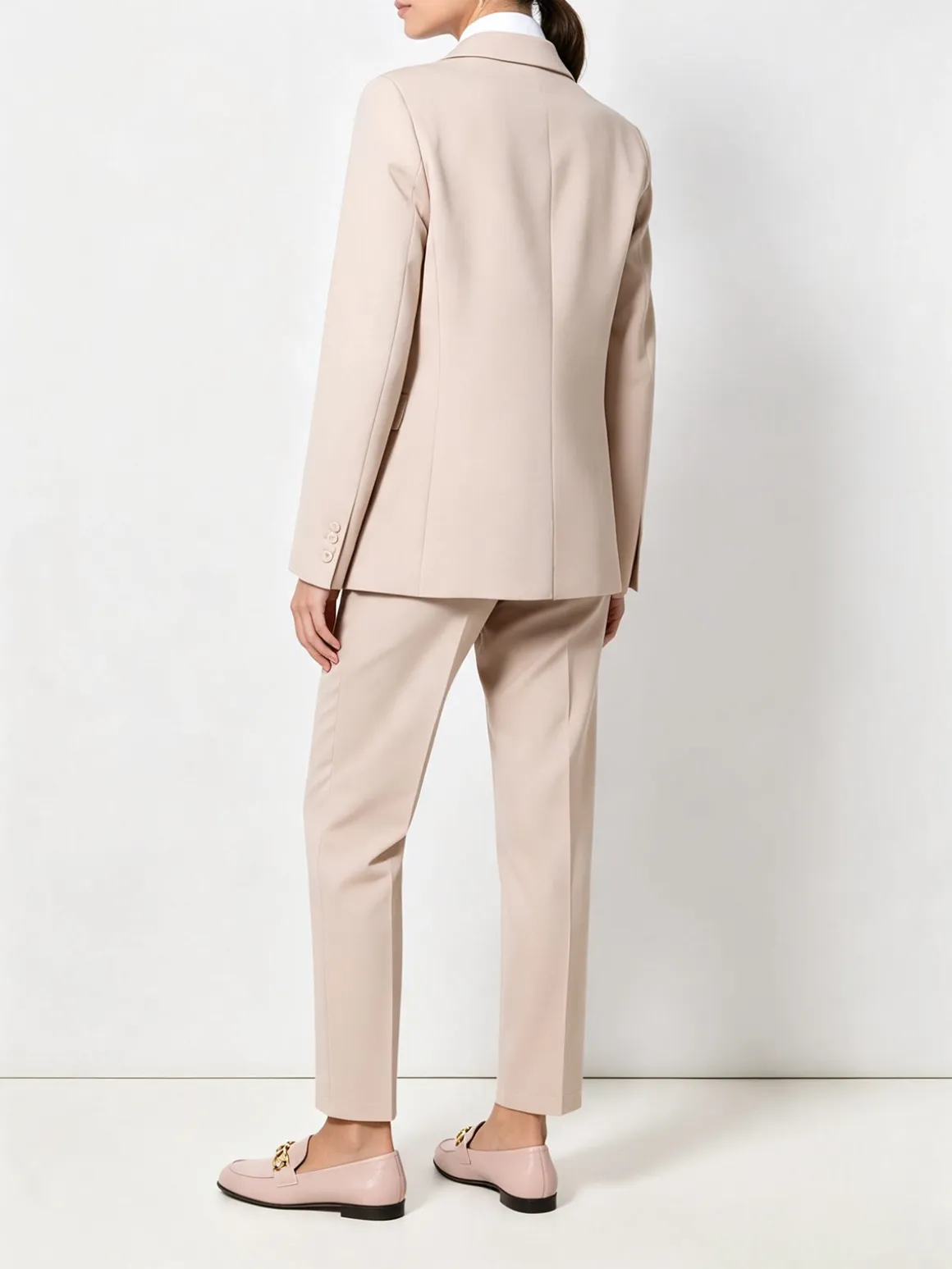 Fast Fashion Completo elegante da donna con blazer e pantaloni a gamba dritta - beige