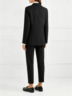 Fast Fashion Completo elegante da donna con blazer e pantaloni a gamba dritta - nero