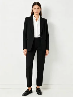Fast Fashion Completo elegante da donna con blazer e pantaloni a gamba dritta - nero