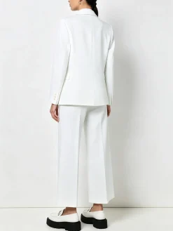 Fast Fashion Completo elegante da donna con blazer e pantaloni a gamba larga - panna