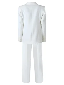 Fast Fashion Completo elegante da donna con blazer e pantaloni a gamba larga - panna