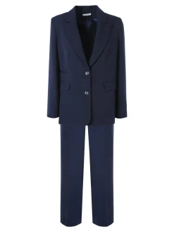 Fast Fashion Completo elegante da donna con blazer e pantaloni a gamba larga - blu