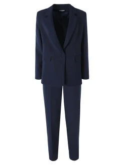 Fast Fashion Completo elegante da donna con blazer e pantaloni a gamba dritta - blu