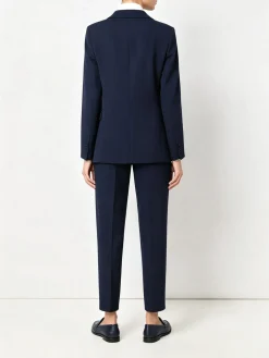 Fast Fashion Completo elegante da donna con blazer e pantaloni a gamba dritta - blu