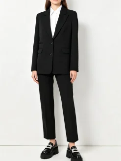 Fast Fashion Completo elegante da donna con blazer e pantaloni a gamba larga - nero