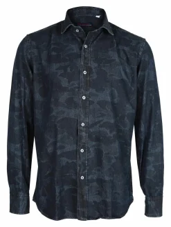 Fb Camicia da uomo con fantasia mimetica