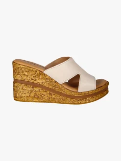 Feeling Ciabatte donna con zeppa e plateau - beige