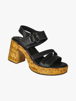 Feeling Sandali donna con fibbia tacco largo e plateau - nero