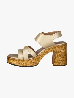 Feeling Sandali donna con fibbia tacco largo e plateau - platino