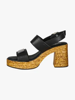 Feeling Sandali donna con tacco largo e plateau - nero