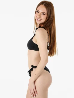 Fendian Bikini donna con fascia imbottita e slip con laccetti - nero