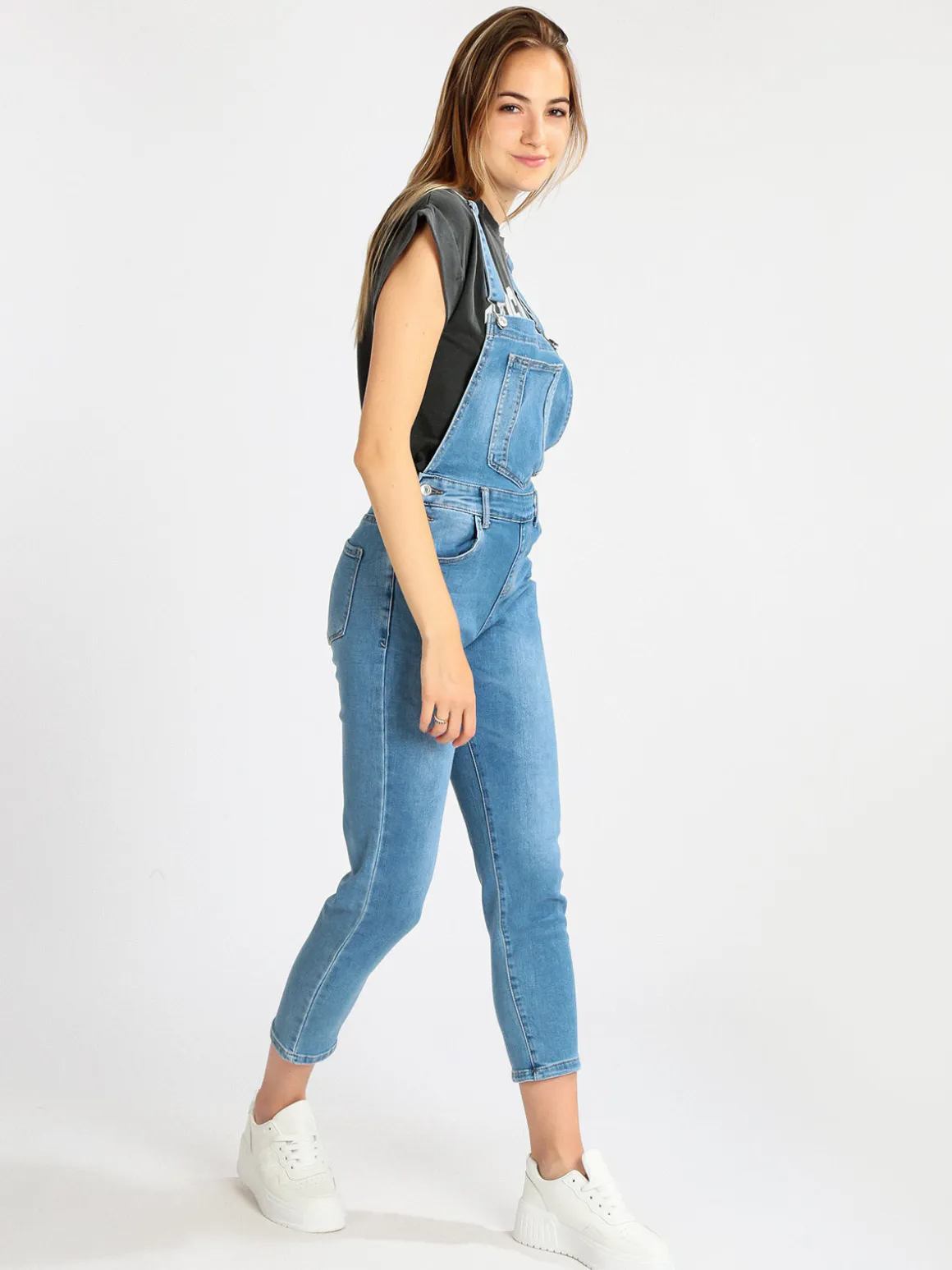 Fionina Jeans Salopette donna in jeans bolla