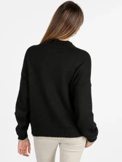Firenze Maglione donna con dettagli lurex - nero