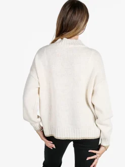 Firenze Maglione donna con dettagli lurex - panna