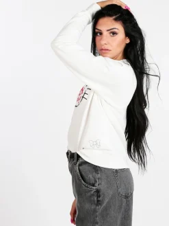 Fixdesign Felpa donna in cotone con stampa