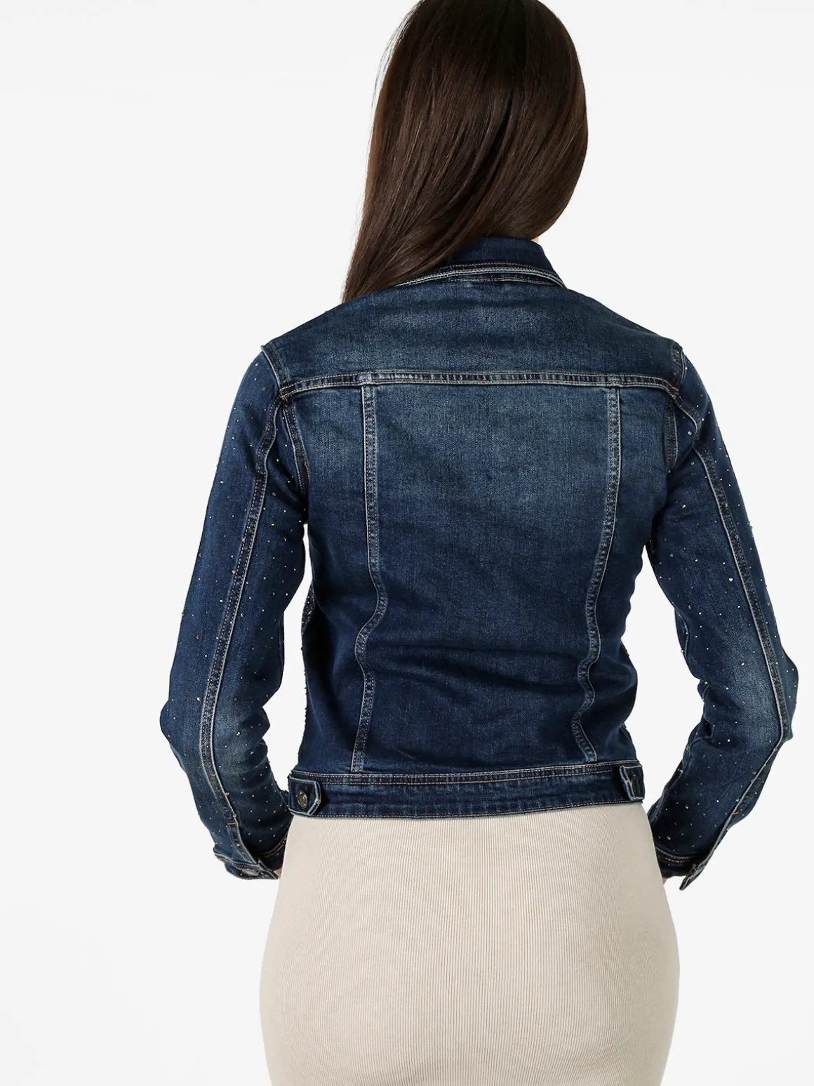 Flex Moda Giacca in jeans da donna con borchie - jeans