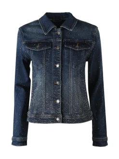 Flex Moda Giacca in jeans da donna con borchie - jeans
