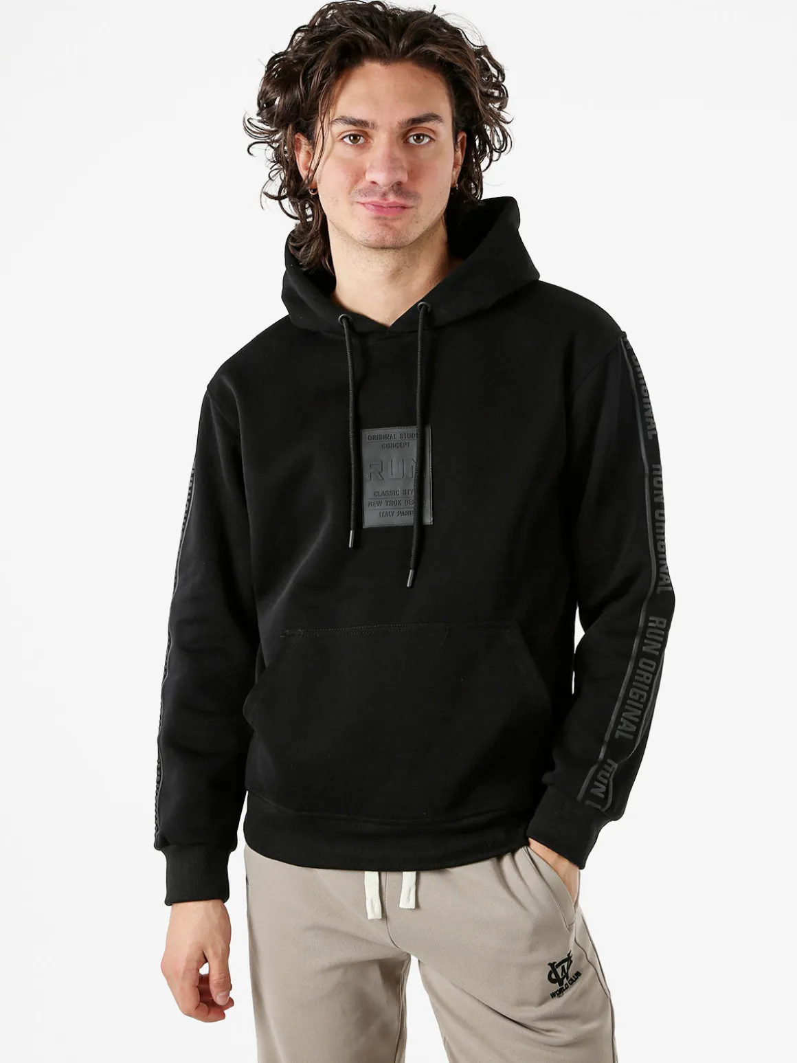 Flex Style Felpa da uomo con cappuccio - nero