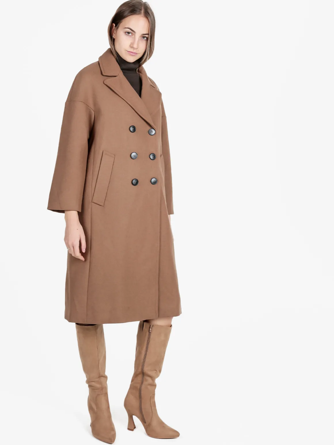 Flight Finery Cappotto donna misto lana con chiusura bottoni a doppiopetto