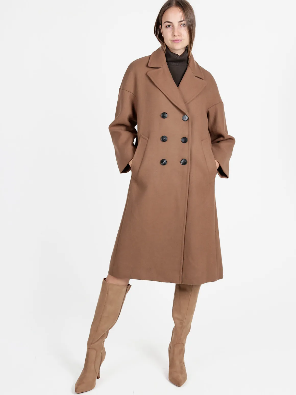 Flight Finery Cappotto donna misto lana con chiusura bottoni a doppiopetto
