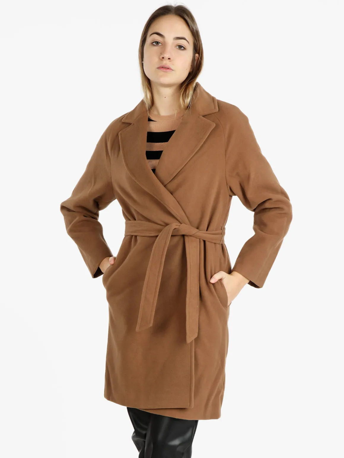 Flight Finery Cappotto lungo da donna misto lana