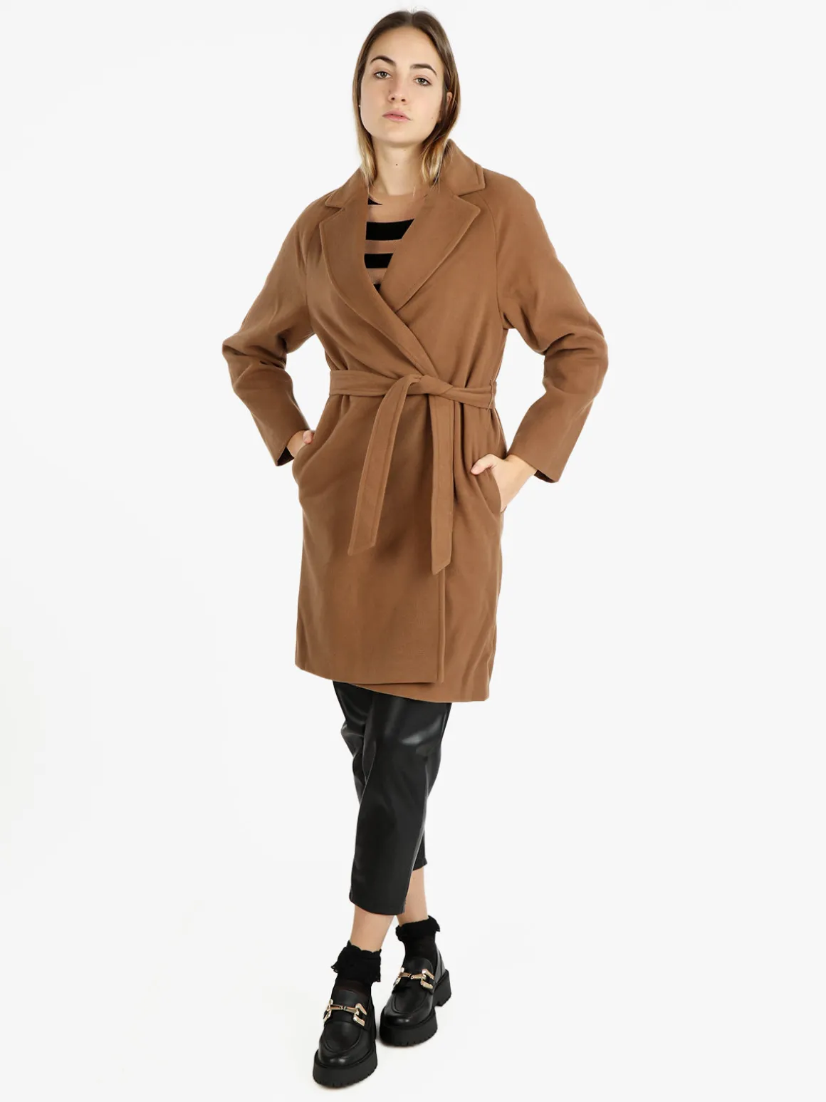 Flight Finery Cappotto lungo da donna misto lana