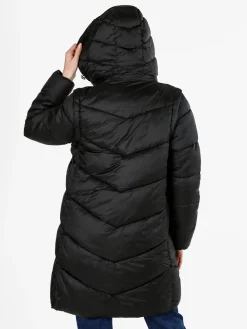 Flight Finery Giubbotto lungo da donna con cappuccio e zip - blu