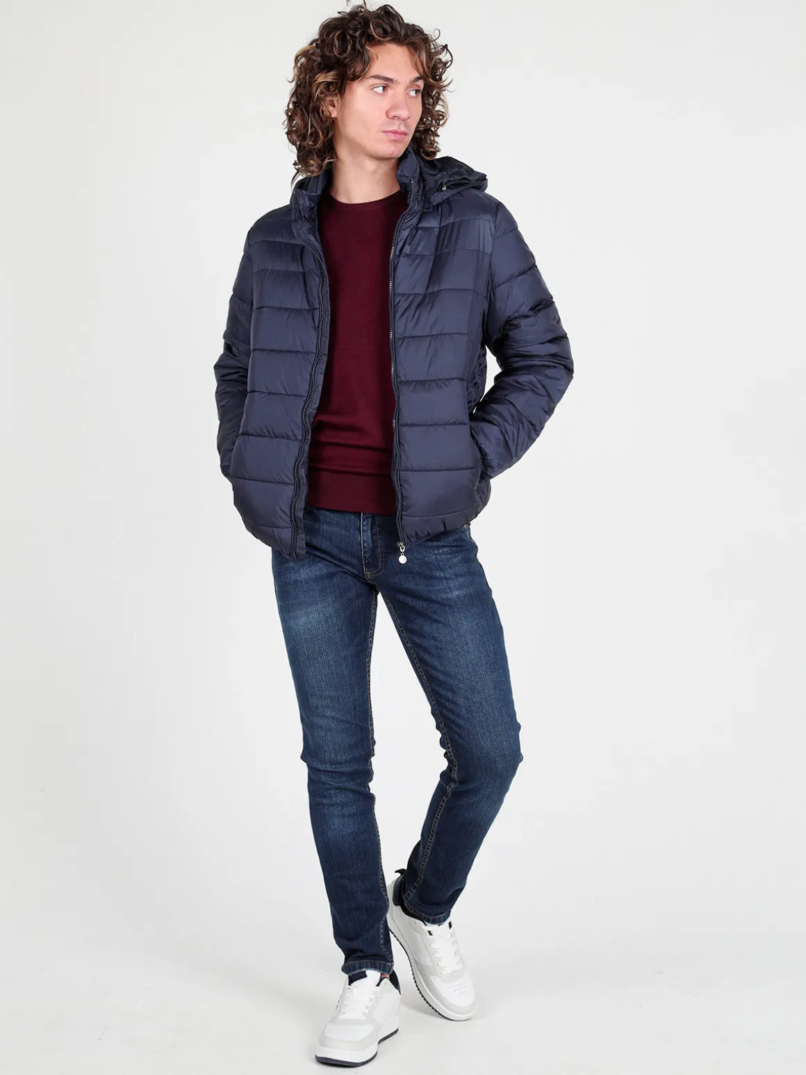 Flight Finery Piumino da uomo con cappuccio e zip