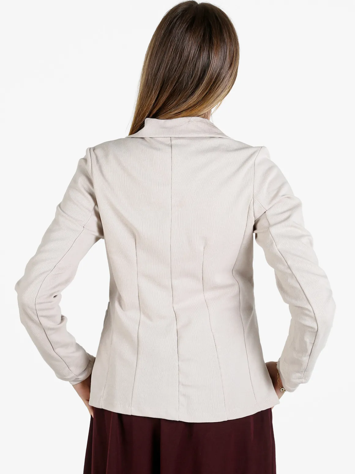 Floria Blazer donna a costine monobottone - beige
