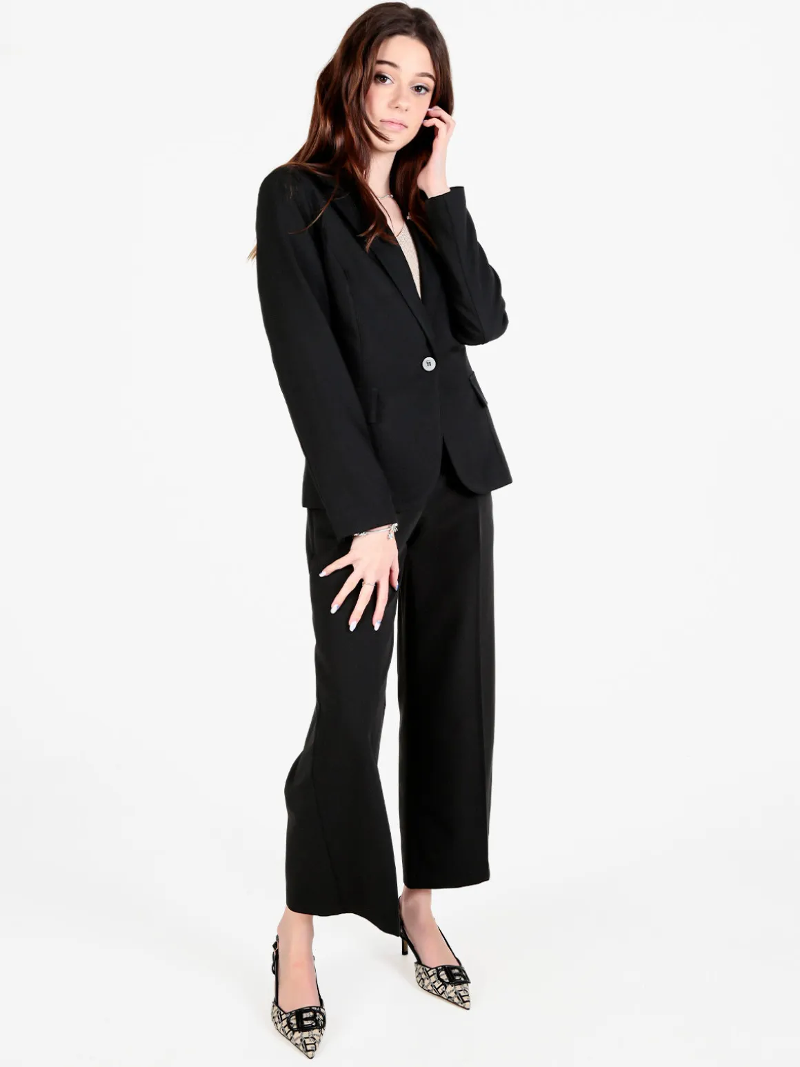 Floria Blazer donna classico con spilla di strass