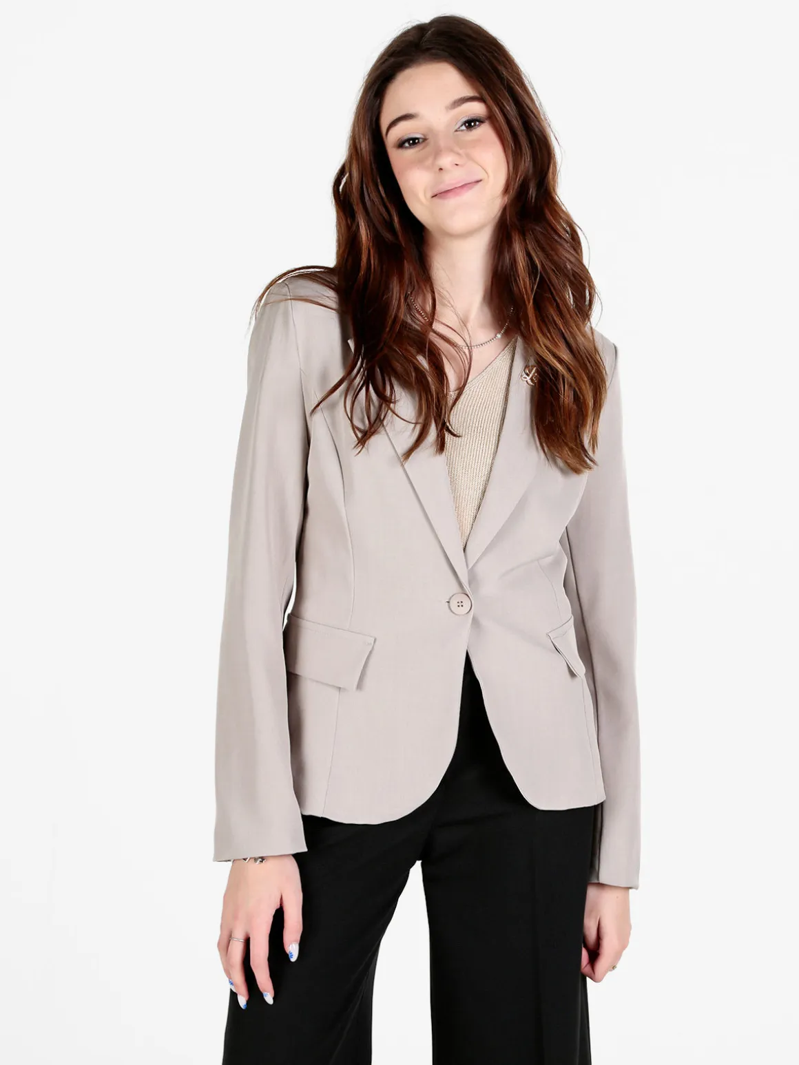 Floria Blazer donna classico con spilla di strass