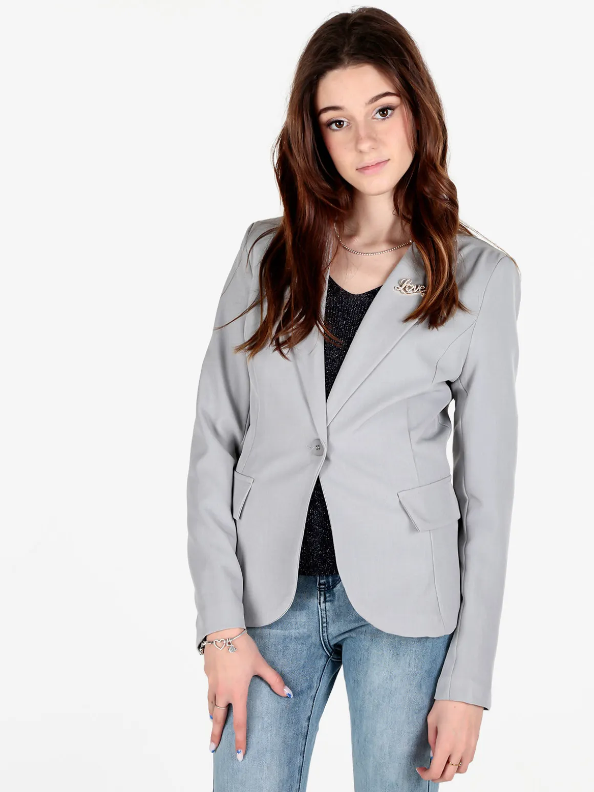 Floria Blazer donna classico con spilla di strass