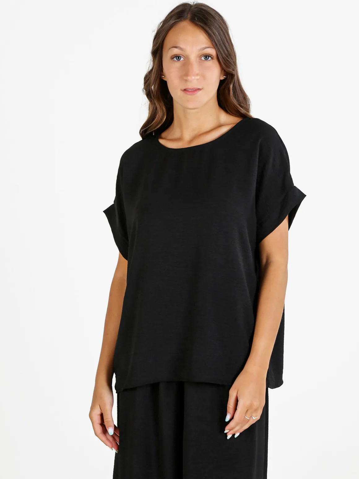 Floria Blusa donna a maniche corte - nero