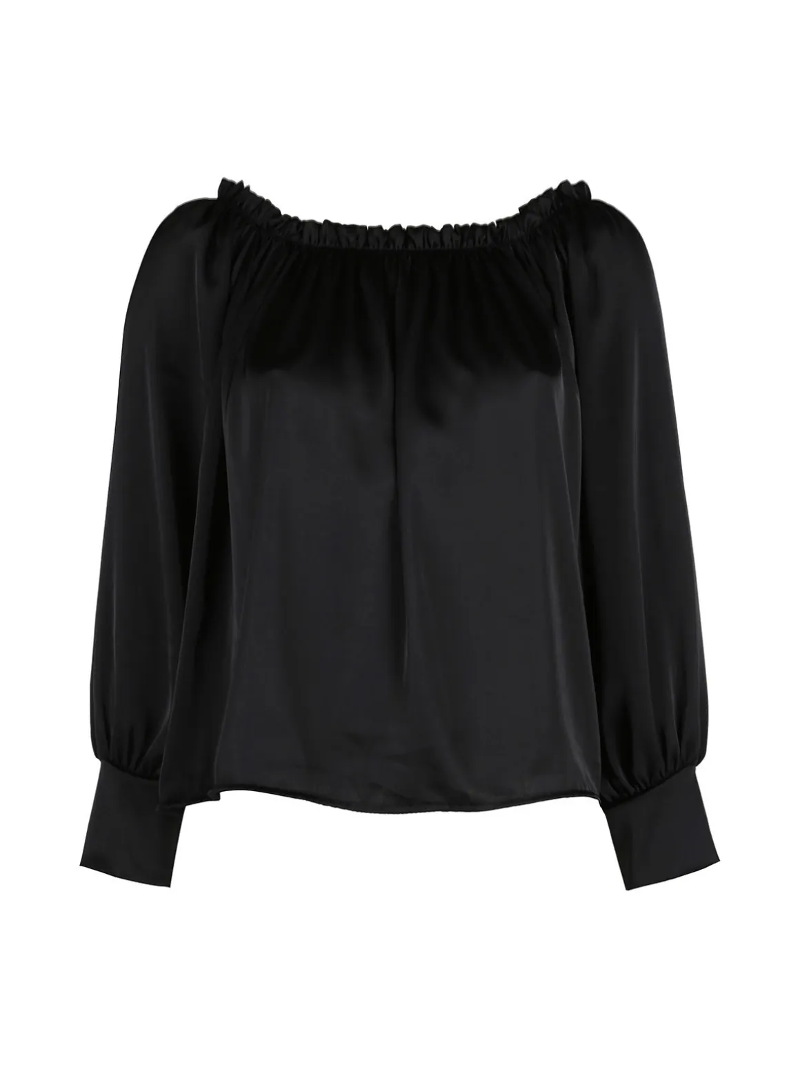 Floria Blusa donna effetto raso con scollo a barca