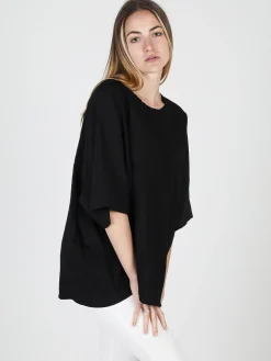 Floria Blusa donna oversize con maniche corte a pipistrello