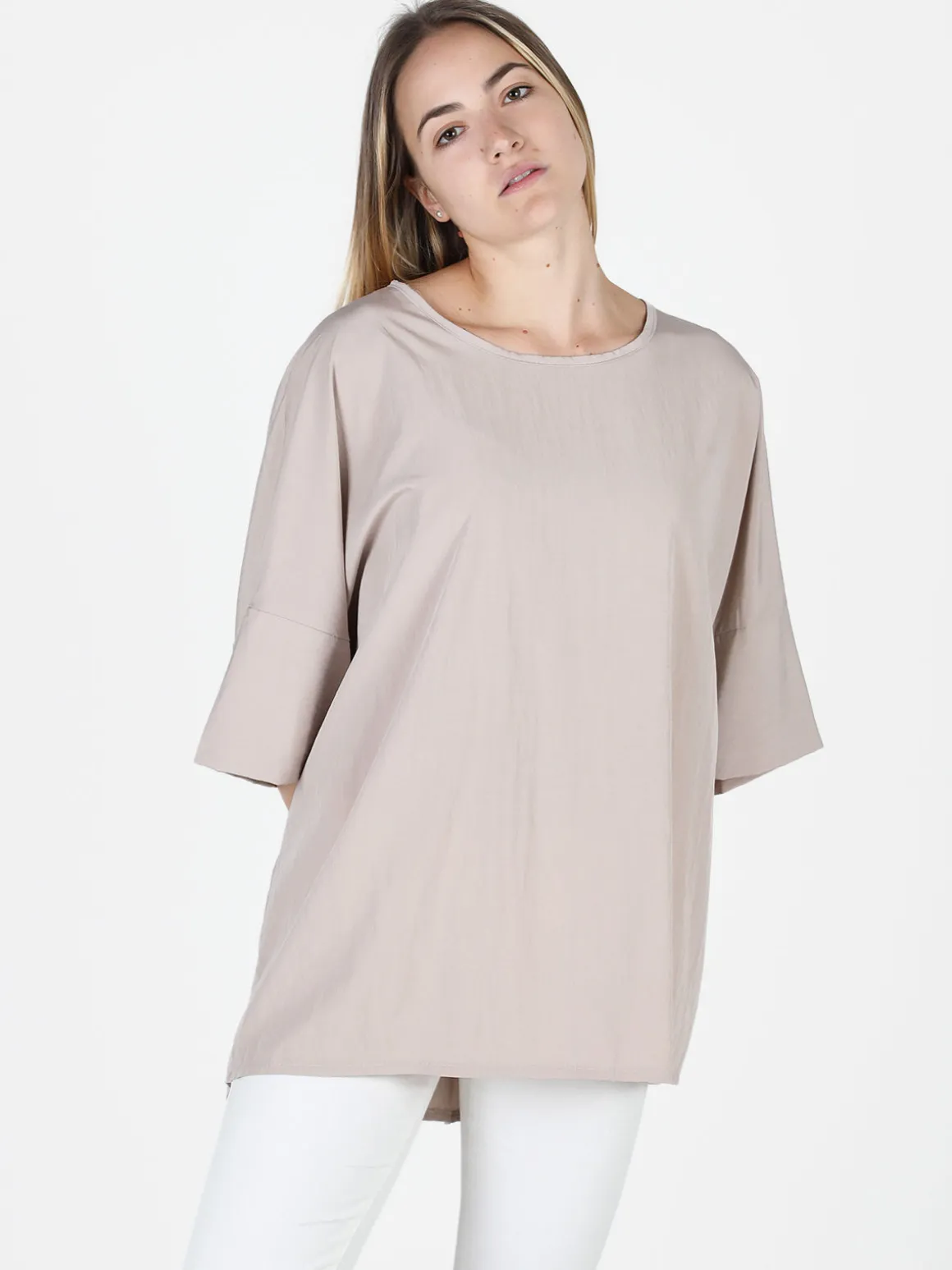 Floria Blusa donna oversize con maniche corte a pipistrello
