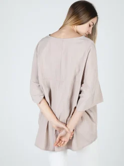 Floria Blusa donna oversize con maniche corte a pipistrello