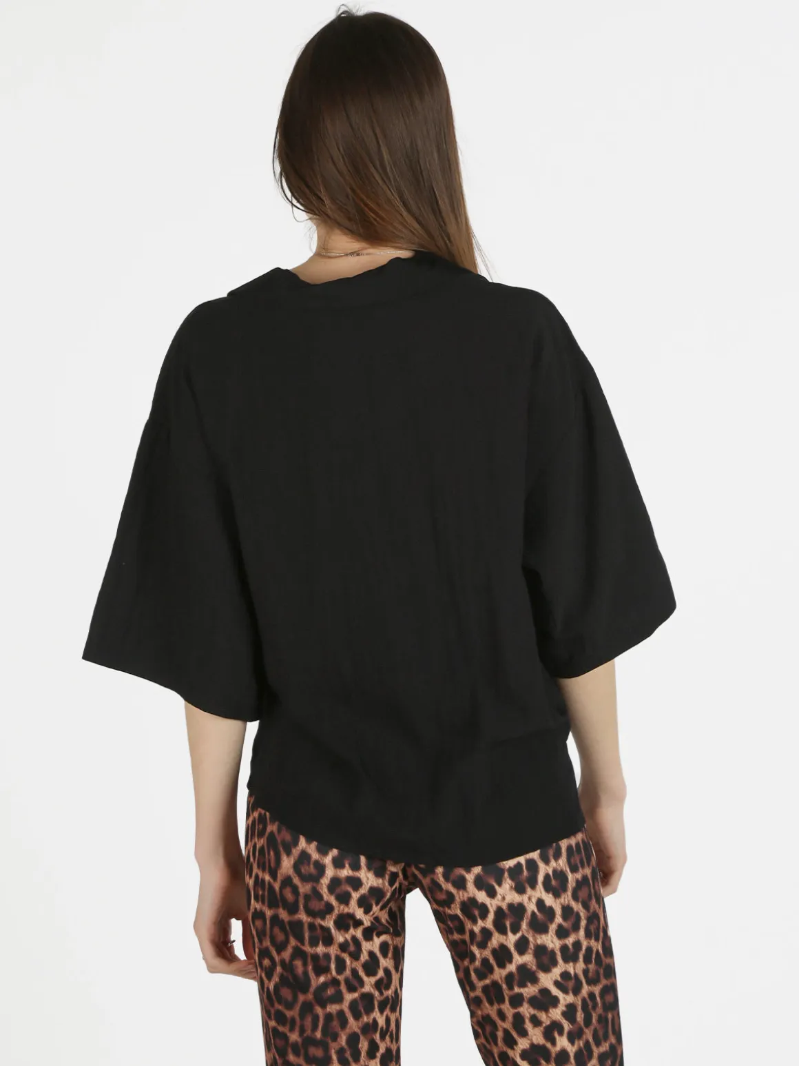 Floria Camicia donna oversize con nodo a maniche corte