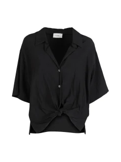 Floria Camicia donna oversize con nodo a maniche corte