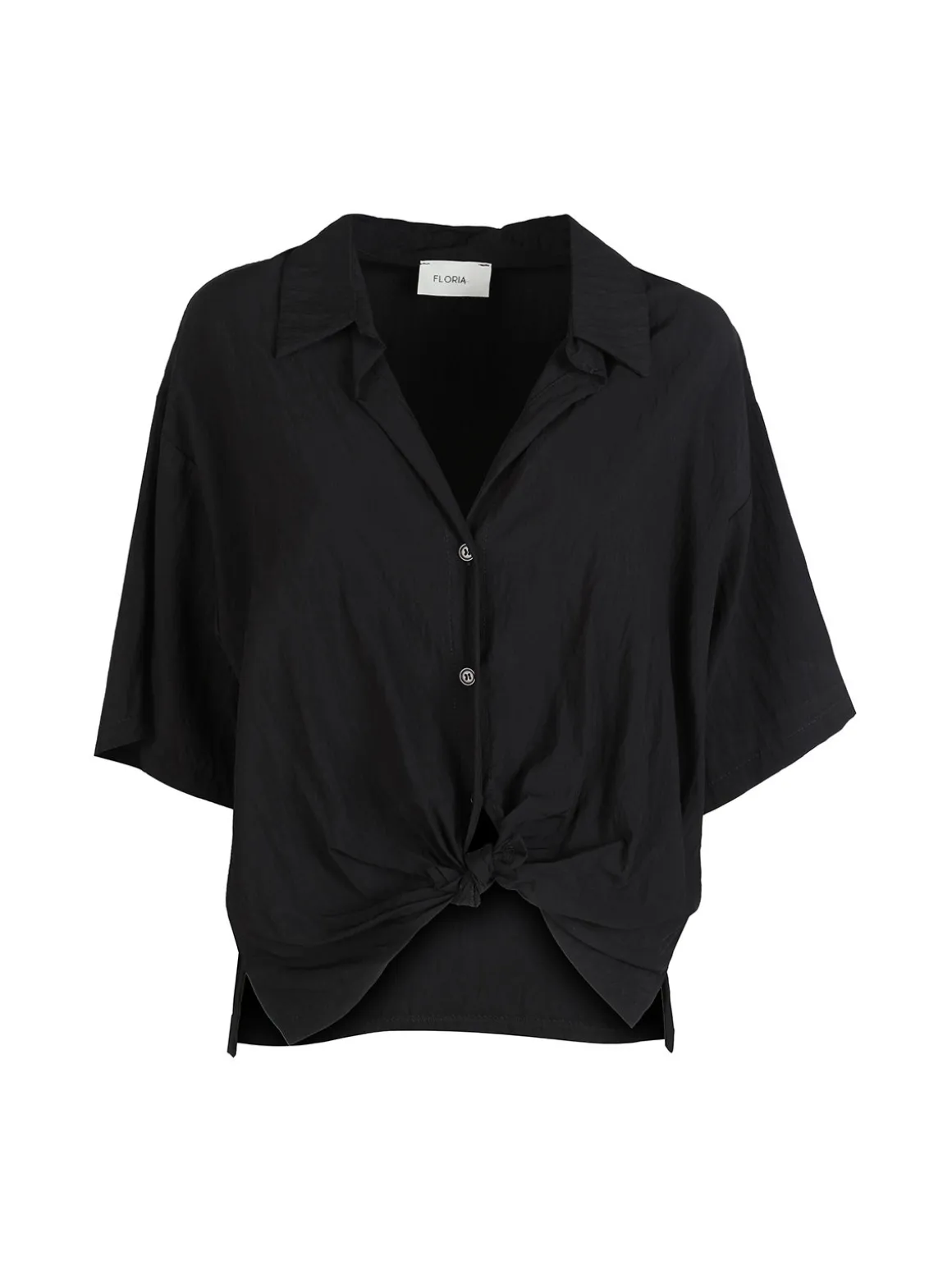 Floria Camicia donna oversize con nodo a maniche corte