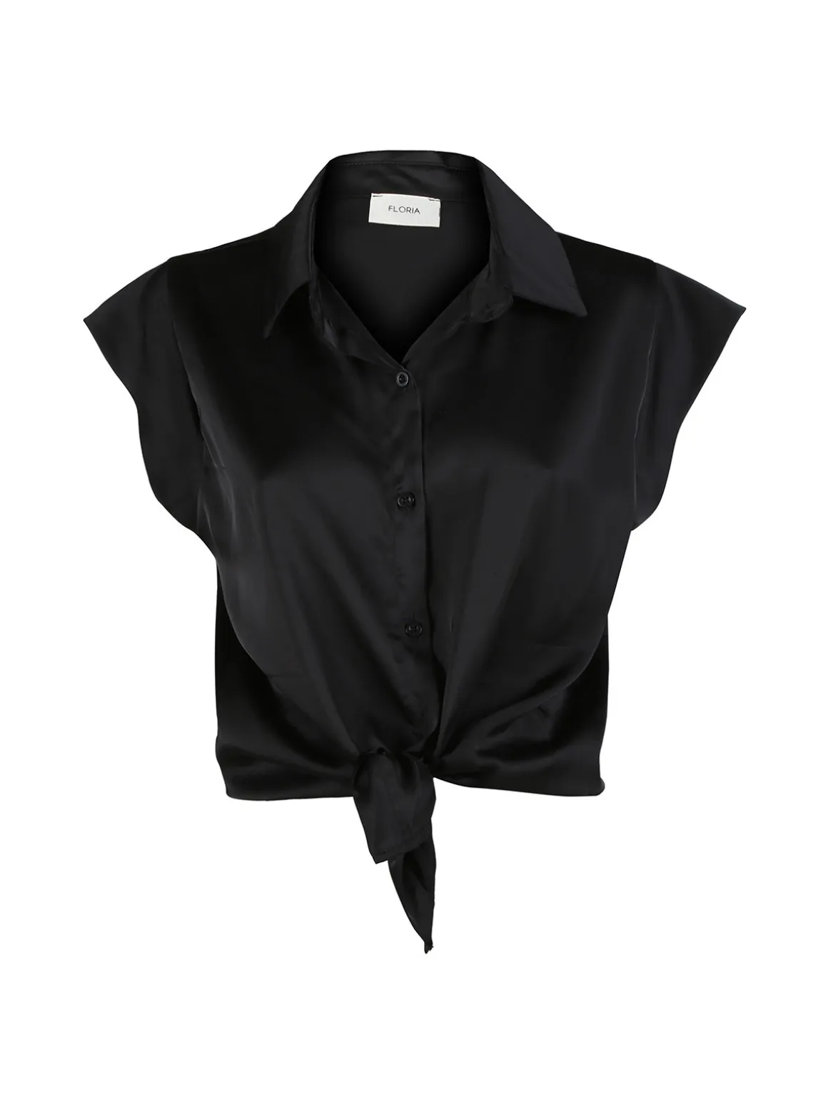 Floria Camicia donna senza maniche effetto raso